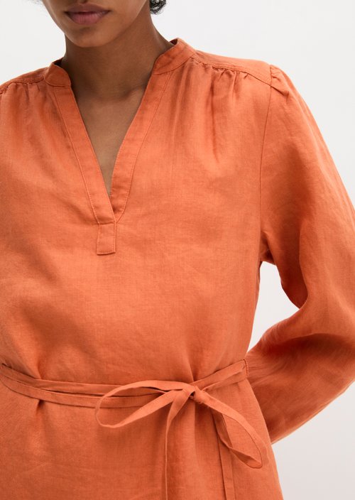 Loose linen dress — Warm Orange