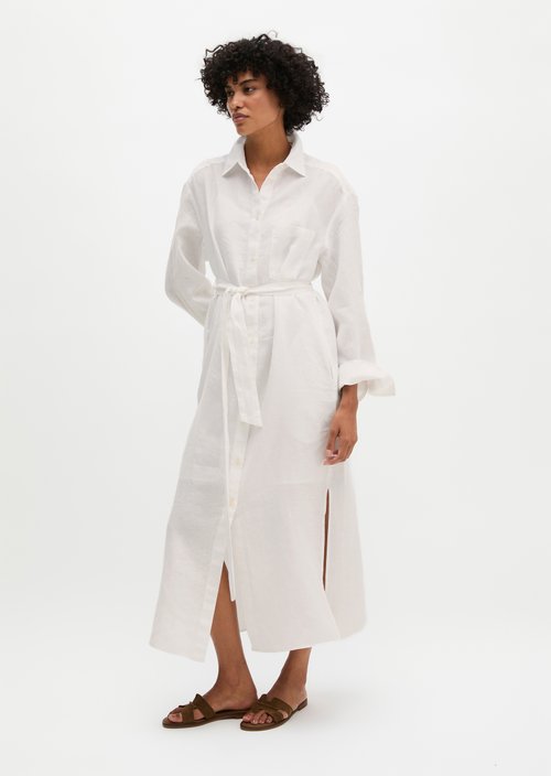 linen shirt dress long Mixed Linen Dress isobel & cleo