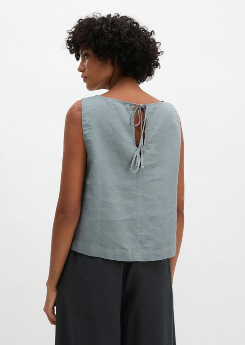 Sleeveless linen blouse regular — Quiet Sea