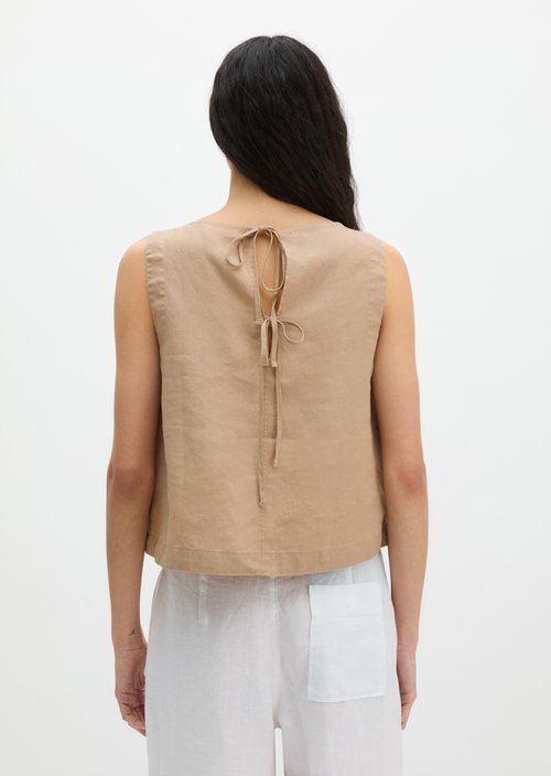 Sleeveless linen blouse regular — Sandpaper
