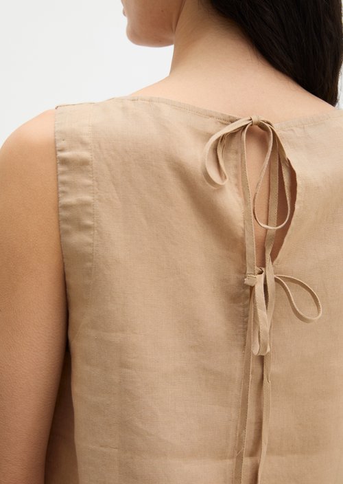 Sleeveless linen blouse regular — Sandpaper
