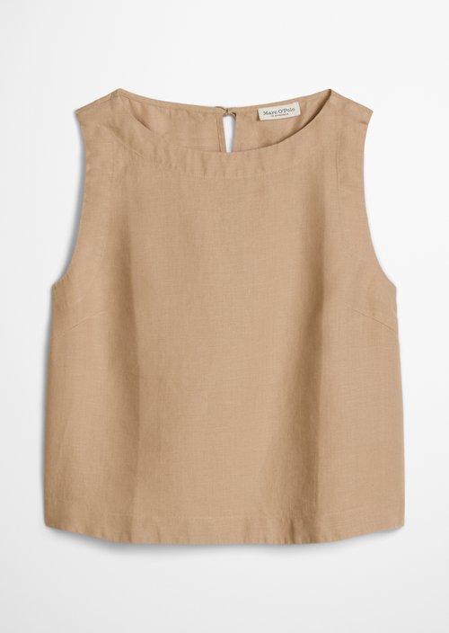 Sleeveless linen blouse regular — Sandpaper
