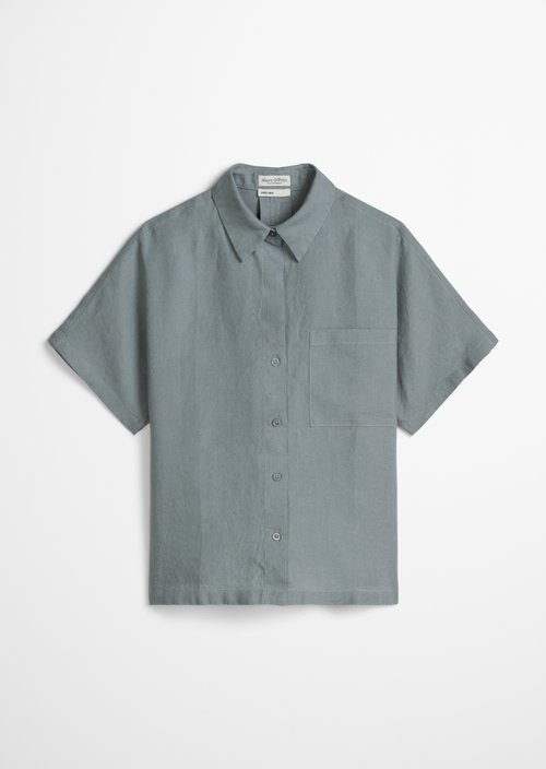 Regular short-sleeved linen blouse — Quiet Sea