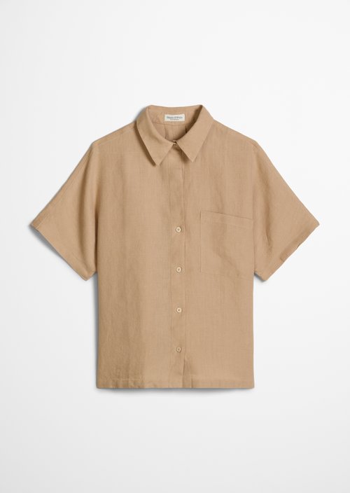 Regular short-sleeved linen blouse — Sandpaper