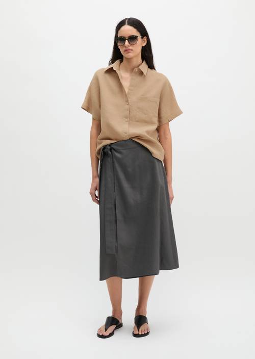 Lniana bluzka z krótkim rękawem Sandpaper w widoku z przodu