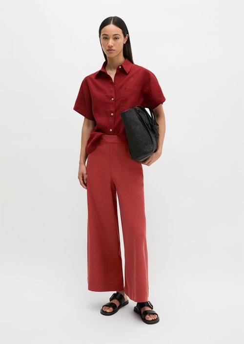 Regular short-sleeved linen blouse — Tall Poppy