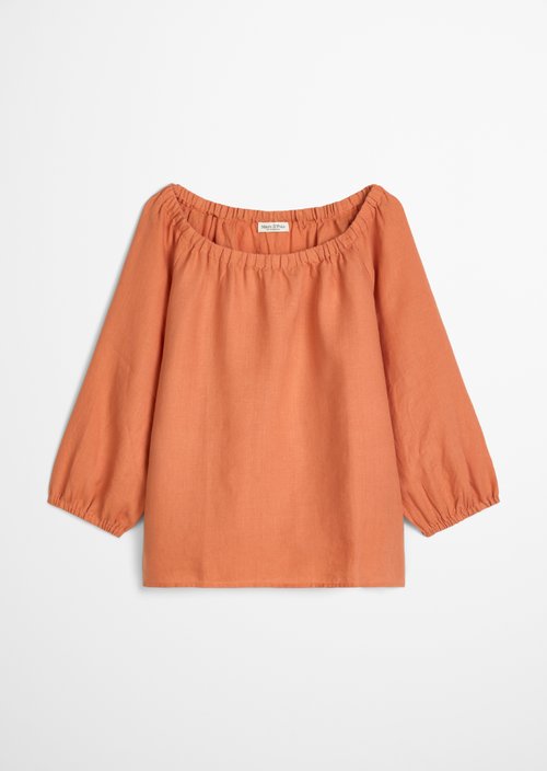 Linen cream blouse regular — Warm Orange