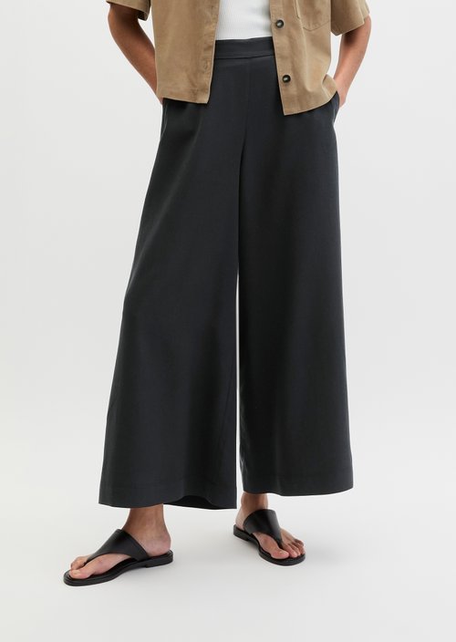 Pull-on culotte wide — Black