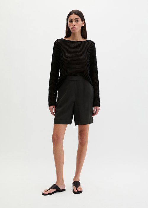 Pull-on shorts straight — Black