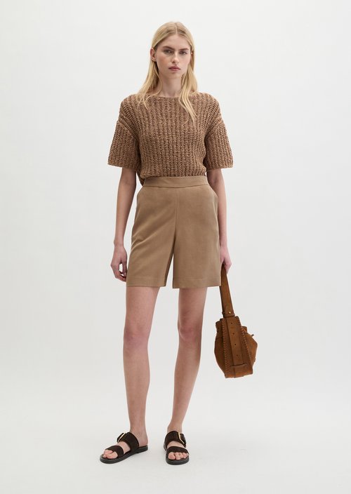 Pull-on shorts straight — Burnt Brown