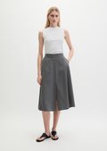 Flared skirt made from TENCEL™ Lyocell - gray | Midi-skirts | MARC