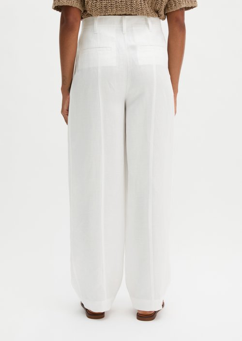 Pleated trousers relaxed — White Cotton