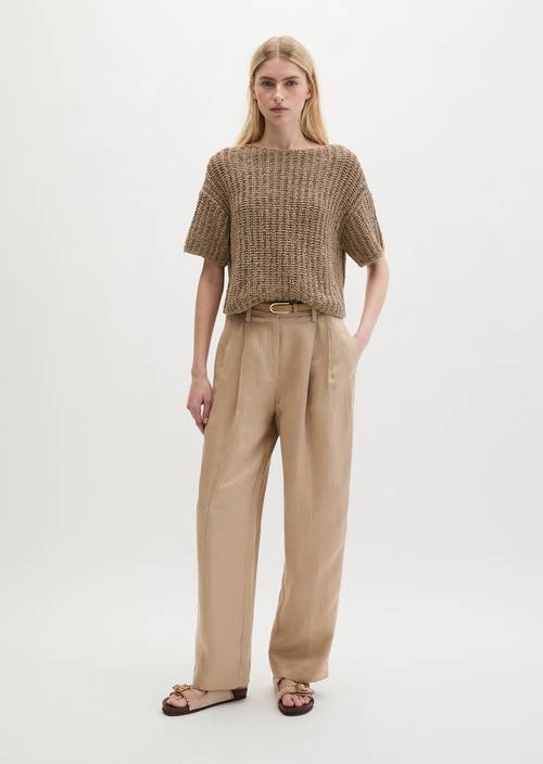 Bundfaltenhose relaxed Sandpaper in Frontalansicht