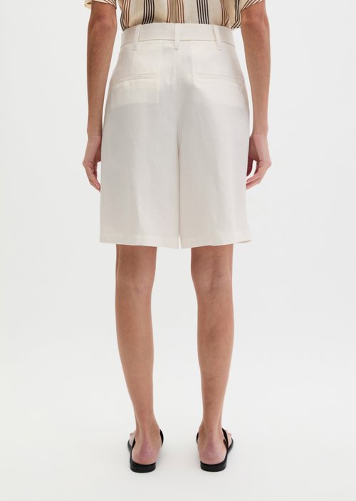 Pleated shorts tailored — White Cotton