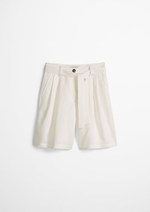 Pleated shorts tailored — White Cotton
