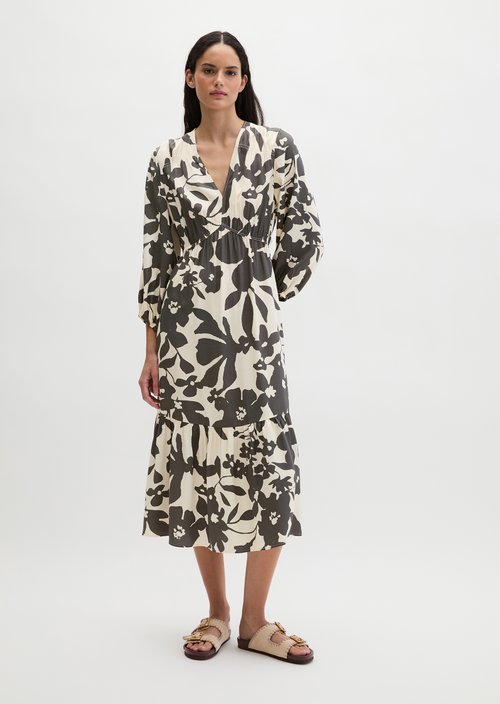 Print dress flared — Dark Grey