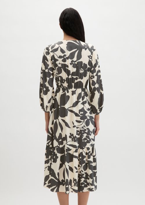 Print dress flared — Dark Grey