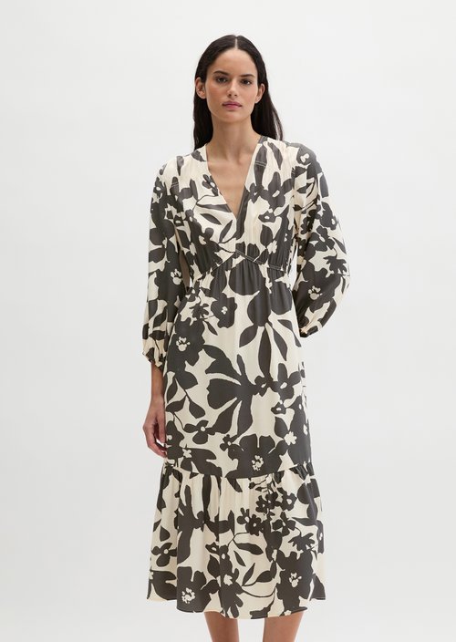 Print dress flared — Dark Grey