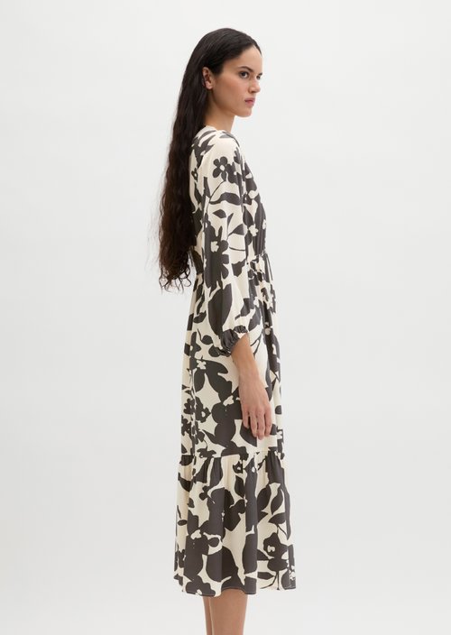 Print dress flared — Dark Grey
