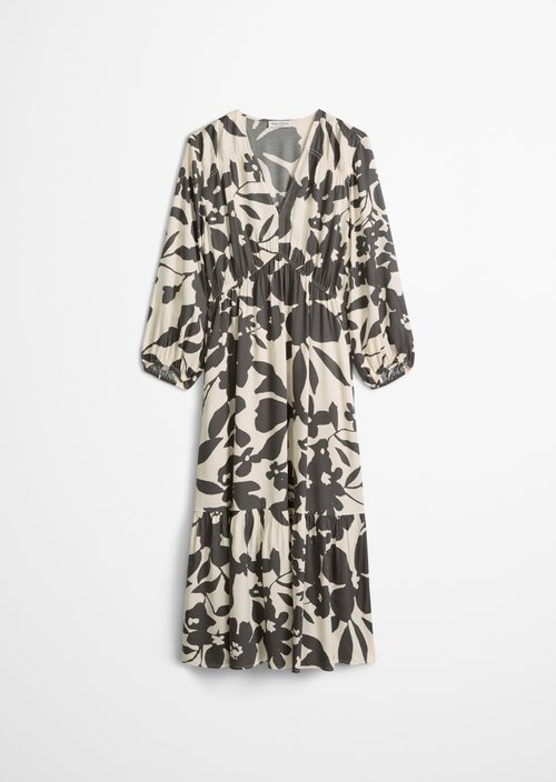 Print dress flared — Dark Grey