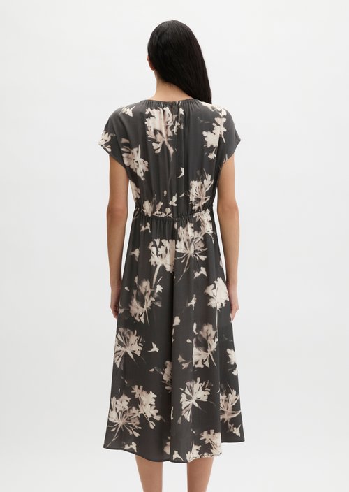 Sleeveless print dress flared — Dark Grey