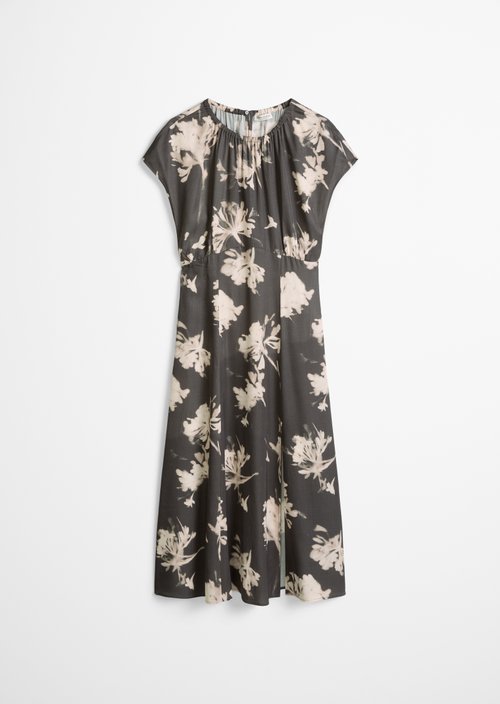 Sleeveless print dress flared — Dark Grey