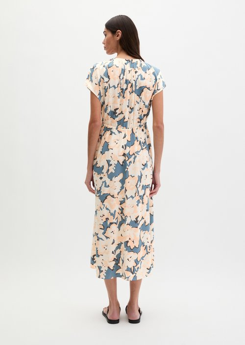 Sleeveless print dress flared — Medium Blue