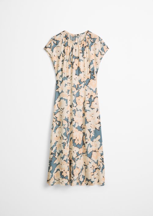 Sleeveless print dress flared — Medium Blue