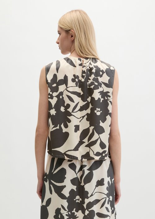 Sleeveless print blouse regular — Dark Grey