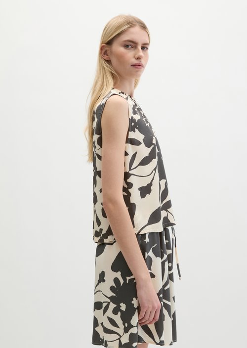 Sleeveless print blouse regular — Dark Grey