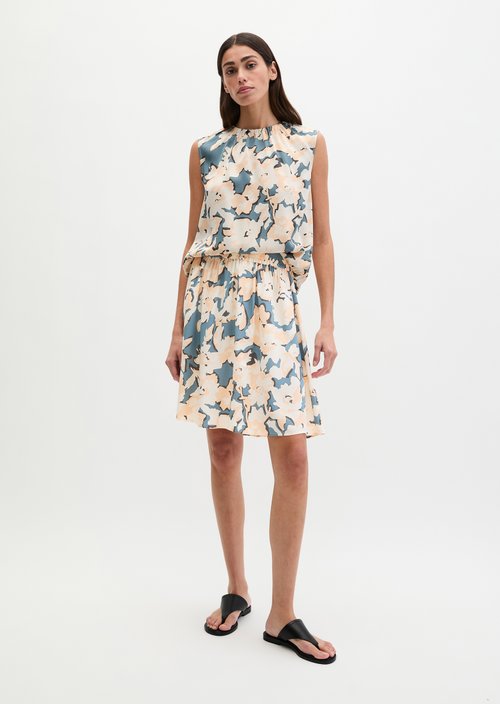 Sleeveless print blouse regular — Medium Blue
