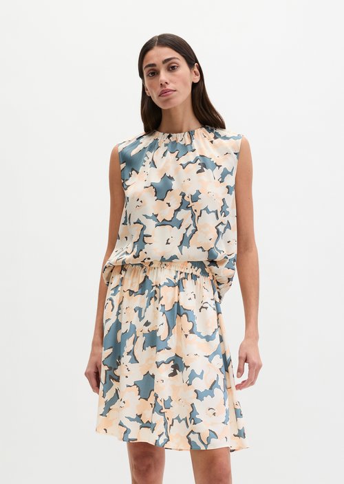 Sleeveless print blouse regular — Medium Blue