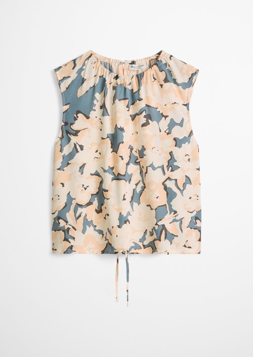 Sleeveless print blouse regular — Medium Blue