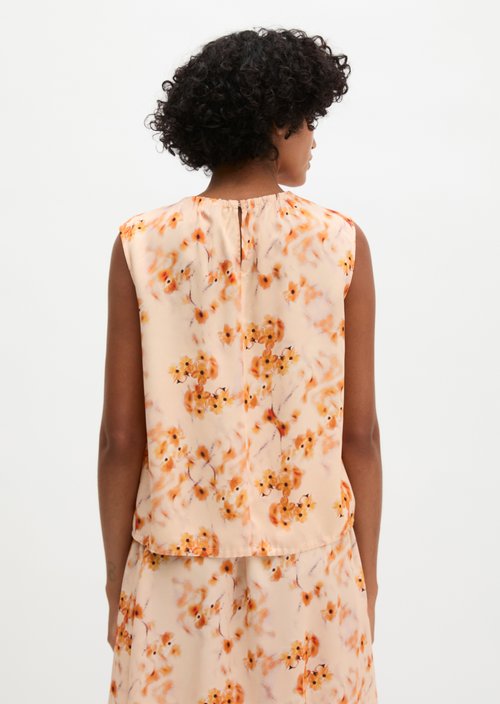 Sleeveless print blouse regular — Bright Orange