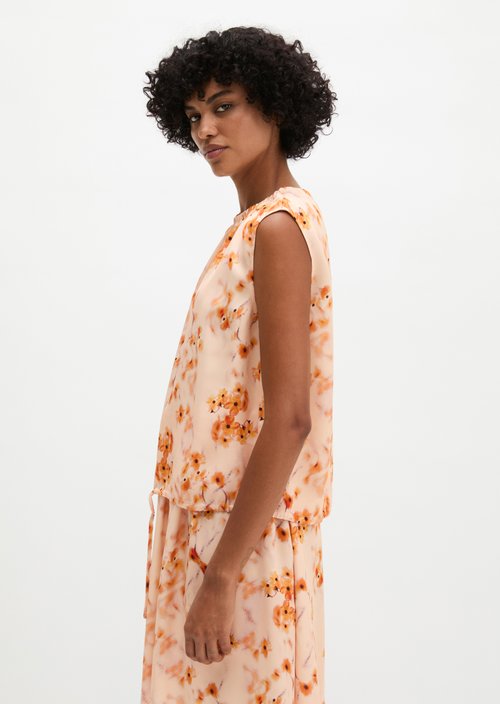 Sleeveless print blouse regular — Bright Orange