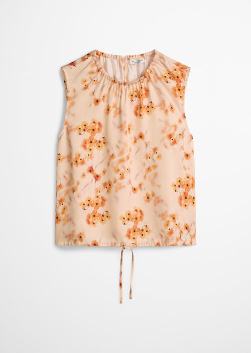 Sleeveless print blouse regular — Bright Orange