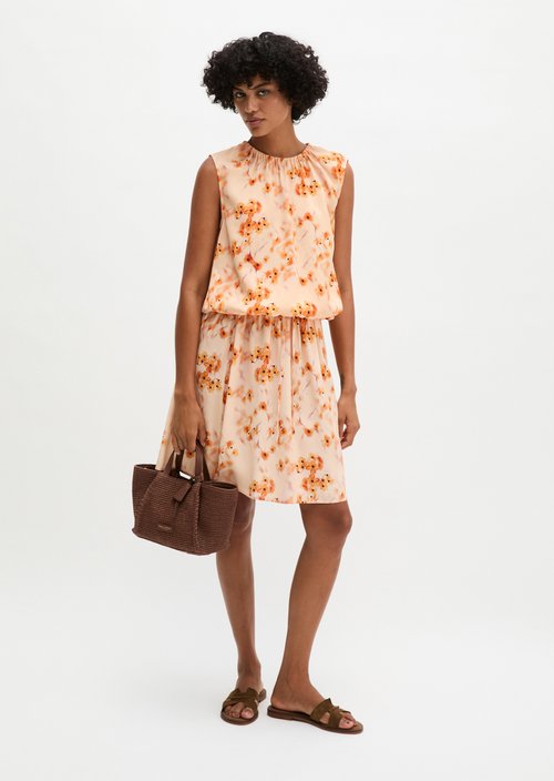 Sleeveless print blouse regular — Bright Orange