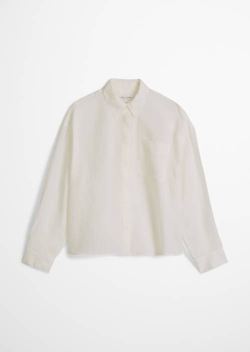 Bluse regular White Cotton in freigestellter Ansicht ohne Model