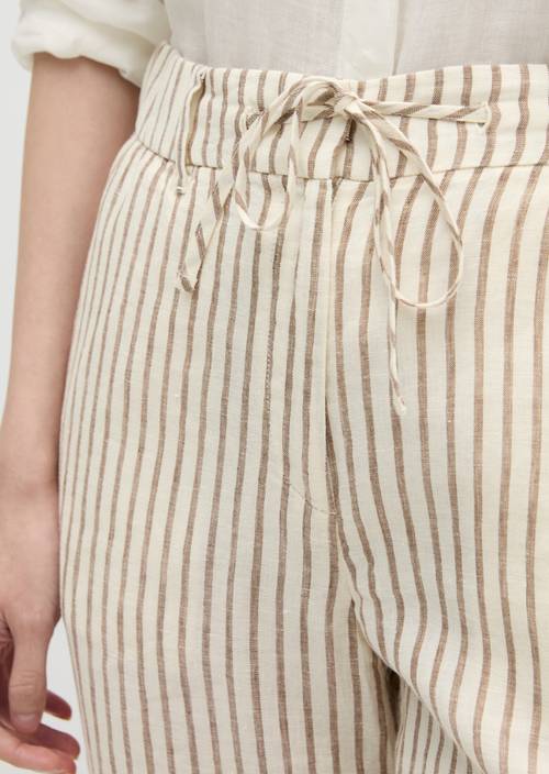 Pantalones anchos de lino Medium Brown en vista detallada