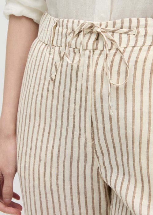 Linen trousers wide — Medium Brown