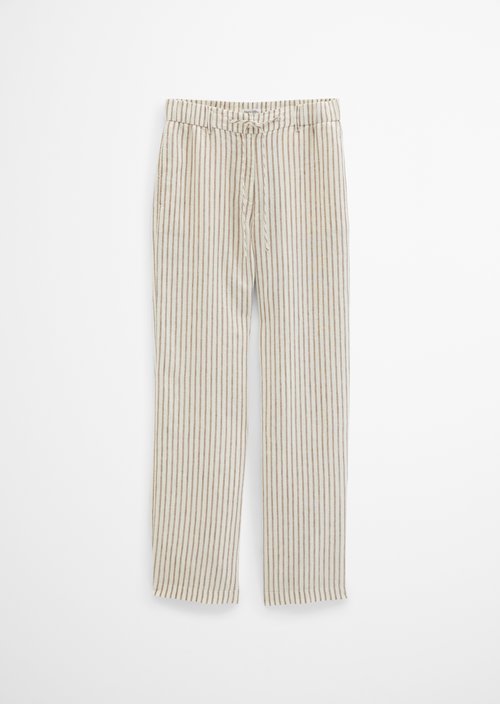 Linen trousers wide — Medium Brown
