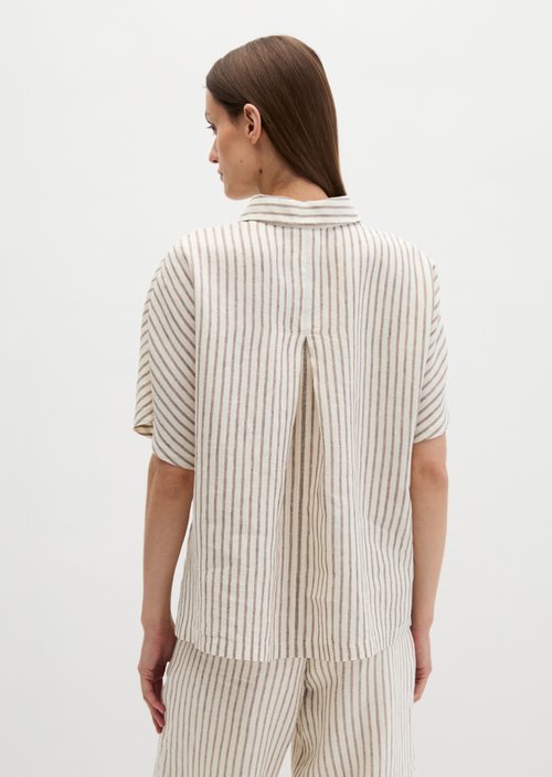 Linen blouse regular — Medium Brown