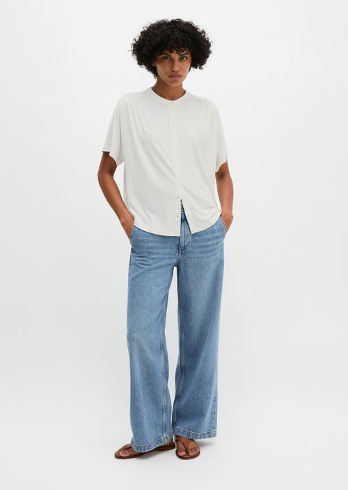 Regular jersey blouse — White Cotton