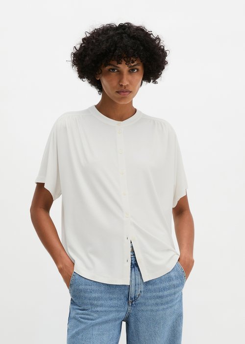Regular jersey blouse — White Cotton
