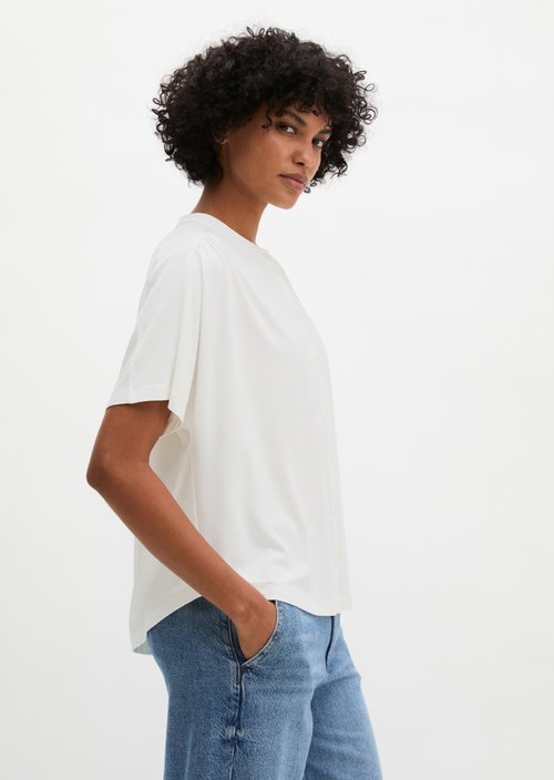 Regular jersey blouse — White Cotton