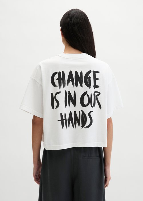 Print T-shirt loose — White
