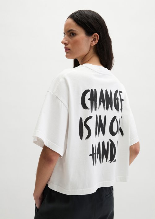 Print T-shirt loose — White
