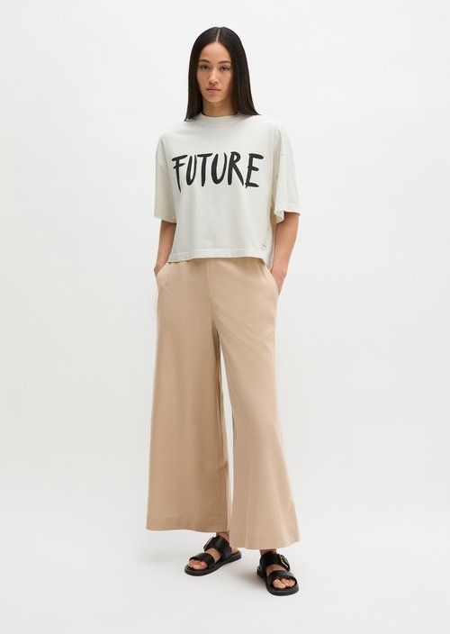 Print T-shirt loose — White Cotton
