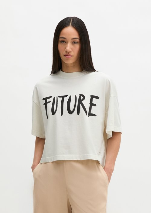 Print T-shirt loose — White Cotton