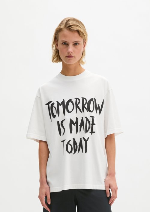 Print T-shirt loose — White